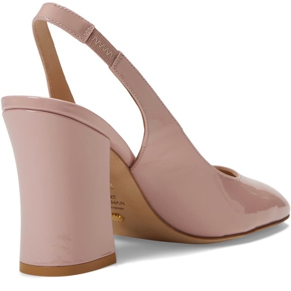 Stuart Weitzman Curveblock Patent Slingback Pumps Size 38.5 - Picture 3 of 5